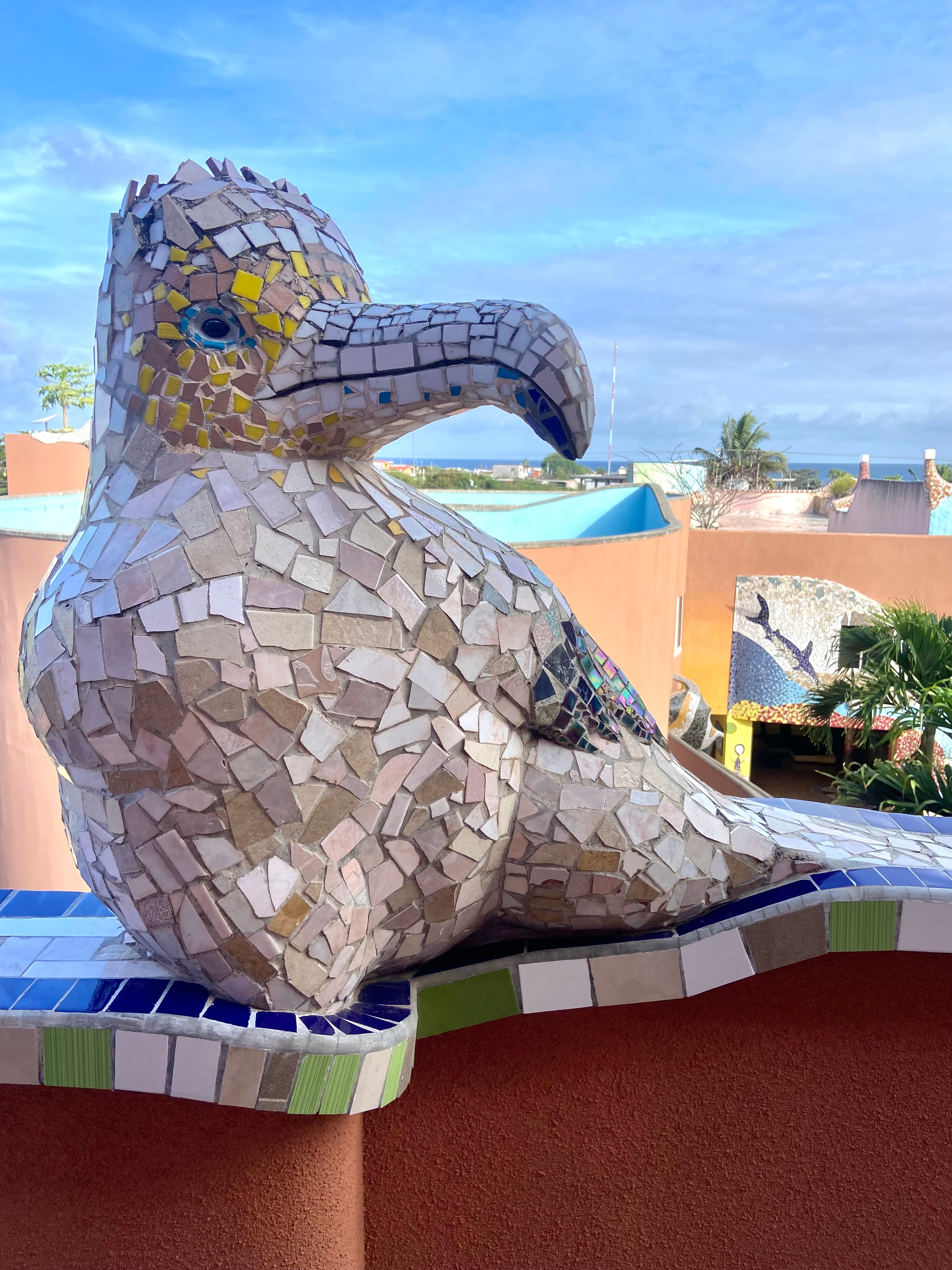 Eco-art hotel mosaic courtyard