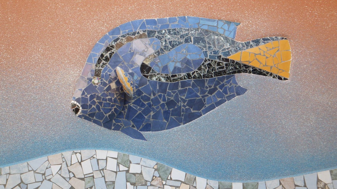 Katarma mosaic blue fish wall art