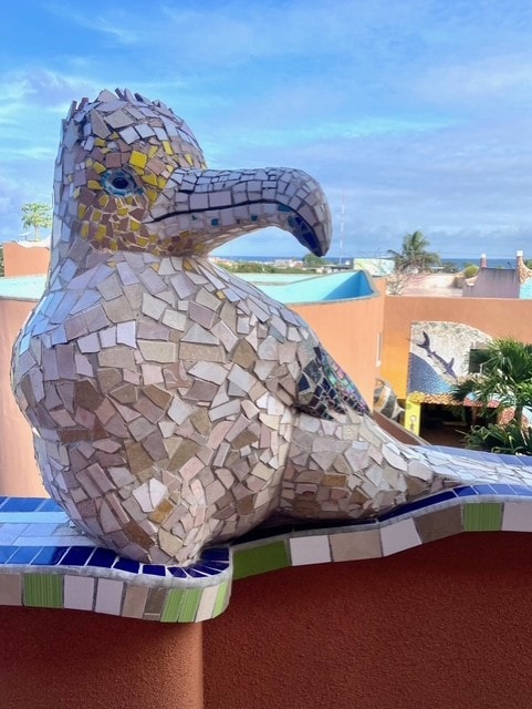 Katarma mosaic seabird sculpture